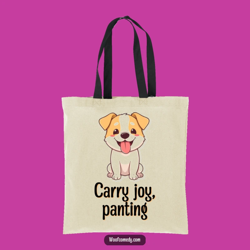 Funny Dog Panting Tote Bag: Carry Your Joy, Hilarious Art, Perfect Gift