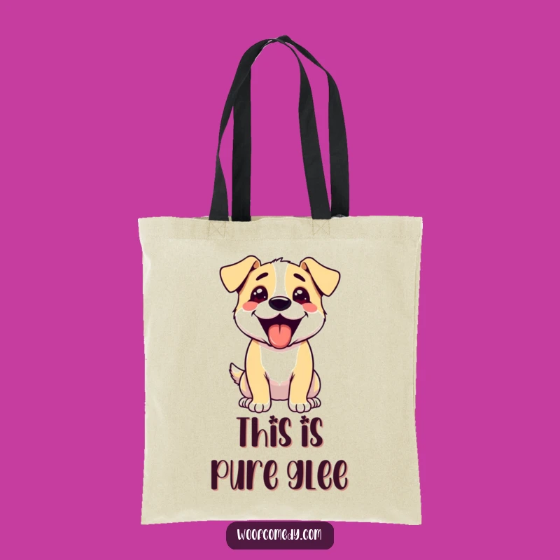 Funny Excited Dog Tongue Out Tote Bag - Happy Dog Accessory Gift