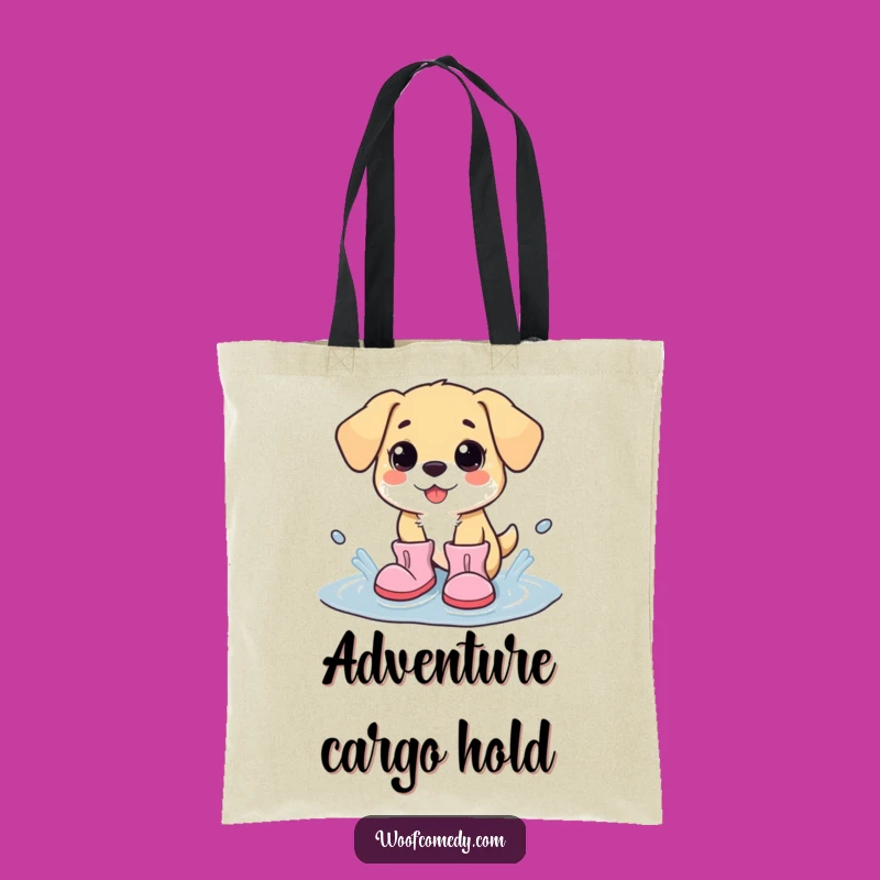 Funny Kawaii Dog Boots Puddle Splash Tote Bag - Cute Cartoon Accessory