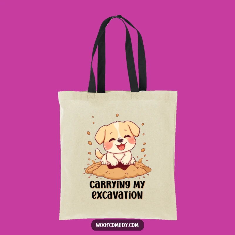 Funny Kawaii Dog Digging Tote Bag - Carry Your Laughs!